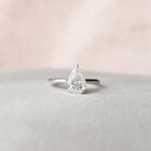 1.50CT Pear Cathedral Set Moissanite Diamond Hidden Halo Engagement Ring