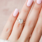 2.0CT Cushion Hidden Halo Moissanite Diamond Solitaire Engagement Ring