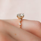 2.0CT Round Petite Pave Moissanite Diamond Engagement Ring