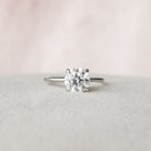 2.0CT Round Hidden Halo Moissanite Diamond Solitaire Engagement Ring