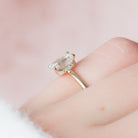 1.50CT Emerald Cut Open Setting Moissanite Diamond Hidden Halo Engagement Ring