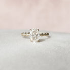 1.50CT Oval Braided Moissanite Diamond Hidden Halo Engagement Ring 