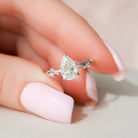 1.0CT Pear Twig Moissanite Diamond Engagement Ring For Women 