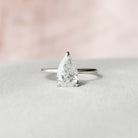 1.50CT Pear Solitaire Moissanite Diamond Hidden Halo Engagement Ring