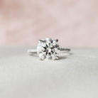 3.50CT Round Pave Moissanite Diamond Hidden Halo Engagement Ring