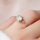 2.0CT Round Petite Pave Moissanite Diamond Engagement Ring