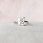 4.0CT Cathedral Set Radiant Hidden Halo Moissanite Diamond Engagement Ring