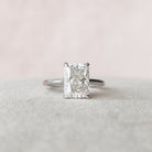 4.0CT Cathedral Set Radiant Hidden Halo Moissanite Diamond Engagement Ring