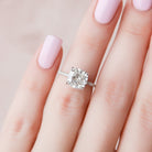 2.50CT Cushion Hidden Halo Moissanite Diamond Pave Engagement Ring For Women