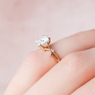 2.0CT Round Twig Moissanite Diamond Engagement Ring In Solid Gold