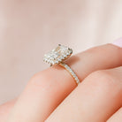 2.0CT Radiant Halo Moissanite Diamond Pave Engagement Ring