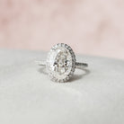 2.50CT Oval Pave Moissanite Diamond Halo Engagement Ring In Solid Gold