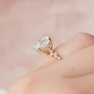 4.0CT Cushion Zig Zag Pave Moissanite Diamond Hidden Halo Engagement Ring