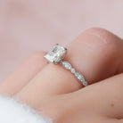 1.0CT Radiant Moissanite Diamond Vintage Pave Engagement Ring