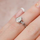 1.0CT Oval Twig Moissanite Diamond Engagement Ring In Solid Gold