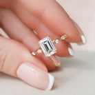 2.50CT Emerald Cut Solitaire Moissanite Engagement Ring