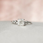 1.50CT Cushion Hidden Halo Moissanite Diamond Cluster Engagement Ring