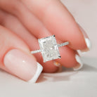 4.50СT Radiant Hidden Halo Moissanite Diamond Pave Engagement Ring