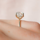 3.50CT Cushion Hidden Halo Moissanite Diamond Solitaire Engagement Ring In Solid Gold