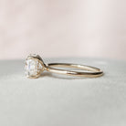 3.50CT Cushion Hidden Halo Moissanite Diamond Solitaire Engagement Ring In Solid Gold