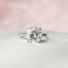 4.0CT Cathedral Set Cushion Moissanite Diamond Hidden Halo Engagement Ring