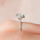 2.50CT Round Hidden Halo Moissanite Diamond Pave Engagement Ring For Women