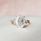 4.0CT Oval Twig Moissanite Diamond Engagement Ring For Women 