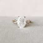 4.0CT Oval Twig Moissanite Diamond Engagement Ring For Women 