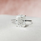 6.0CT Elongated Cushion Hidden Halo Moissanite Diamond Solitaire Engagement Ring