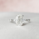 3.0CT Oval Petite Pave Moissanite Diamond Engagement Ring For Women