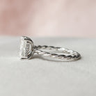 2.50CT Radiant Hidden Halo Moissanite Diamond Braided Engagement Ring