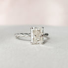 2.50CT Radiant Hidden Halo Moissanite Diamond Braided Engagement Ring