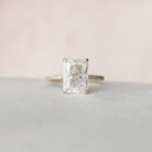 3.50CT Radiant Hidden Halo Moissanite Diamond Pave Engagement Ring