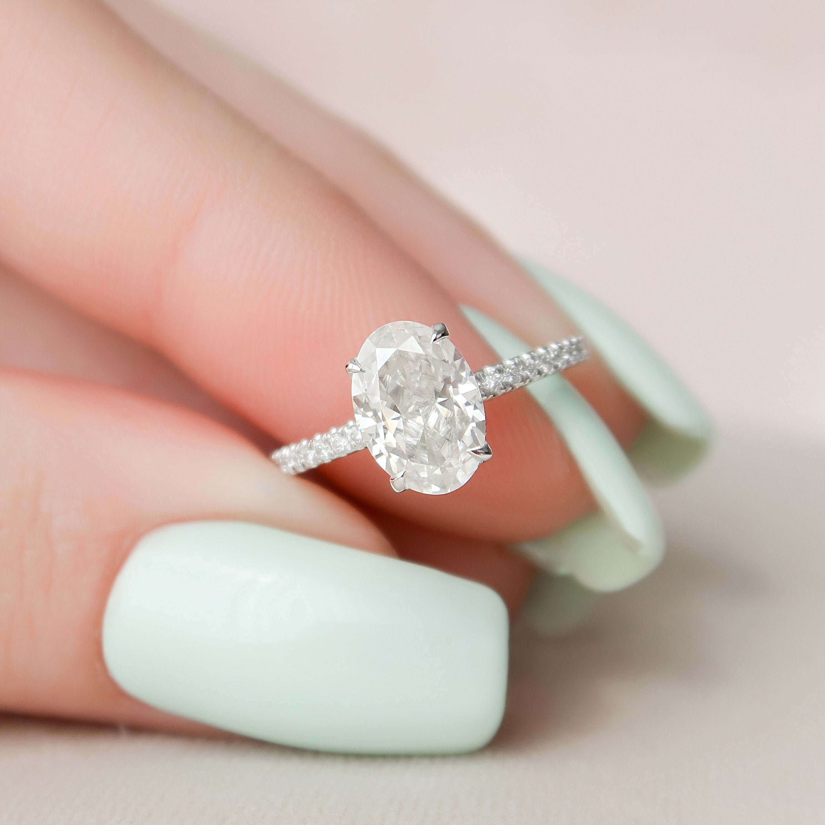 White gold moissanite jewelry