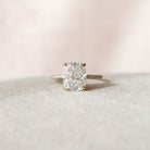 4.50CT Elongated Cushion Pave Moissanite Diamond Hidden Halo Engagement Ring