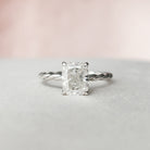 2.0CT Elongated Cushion Braided Moissanite Diamond Hidden Halo Engagement Ring