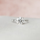 2.0CT Round Petite Pave Moissanite Diamond Engagement Ring