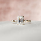 2.50CT Emerald Cut Solitaire Moissanite Engagement Ring