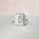 5.0CT Radiant Halo Moissanite Diamond Pave Engagement Ring For Women