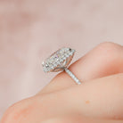 5.0CT Radiant Halo Moissanite Diamond Pave Engagement Ring For Women