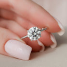 2.50CT Round Braided Moissanite Diamond Hidden Halo Engagement Ring