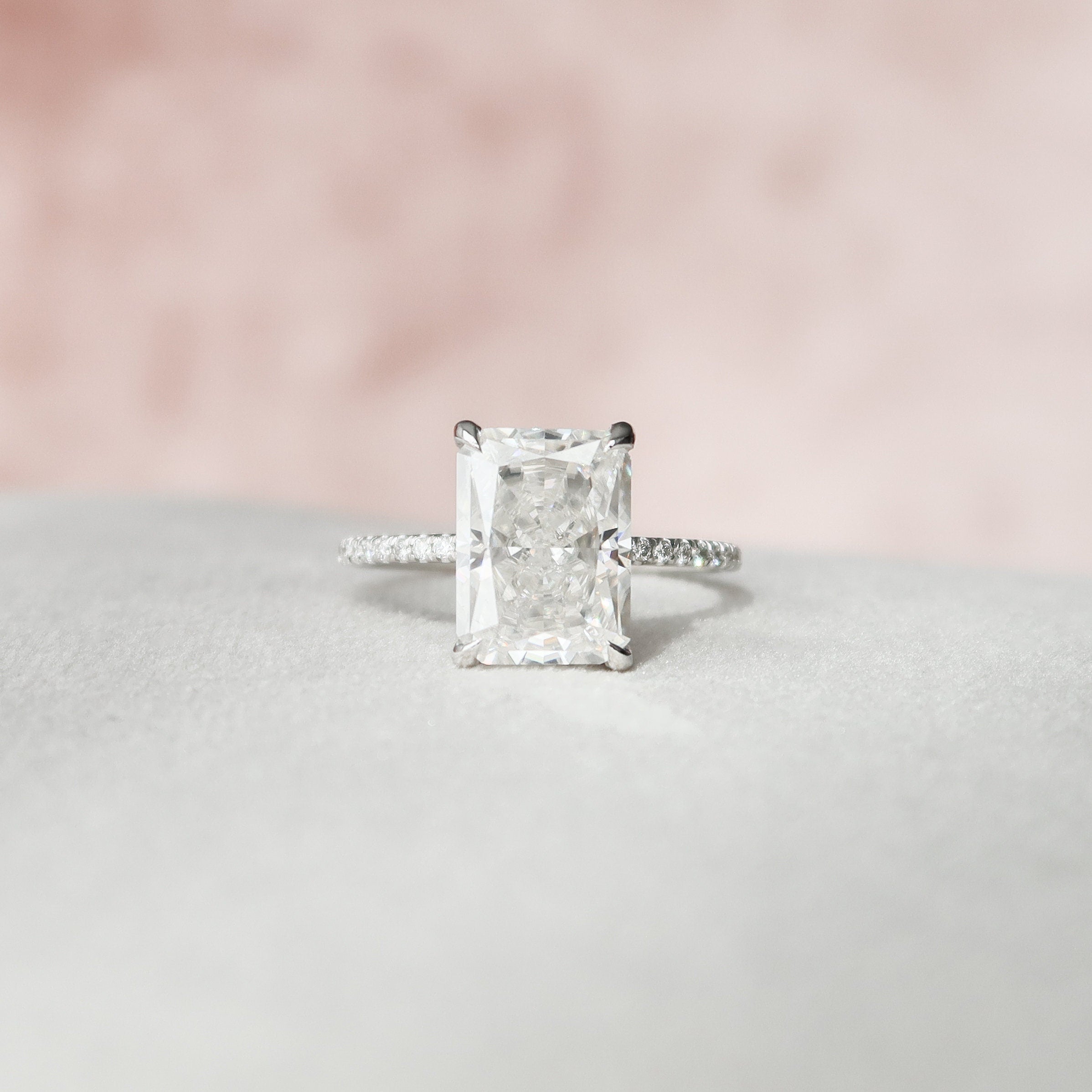 Radiant moissanite engagement jewelry