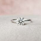 1.0CT Round Hidden Halo Moissanite Diamond Solitaire Engagement Ring