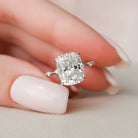 5.0CT Elongated Cushion Petite Pave Moissanite Diamond Engagement Ring