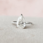 2.50CT Pear Pave Moissanite Diamond Hidden Halo Engagement Ring