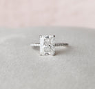 3.50CT Radiant Hidden Halo Moissanite Diamond Pave Engagement Ring