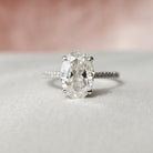 3.0CT Oval Cut Hidden Halo Moissanite Engagement Ring