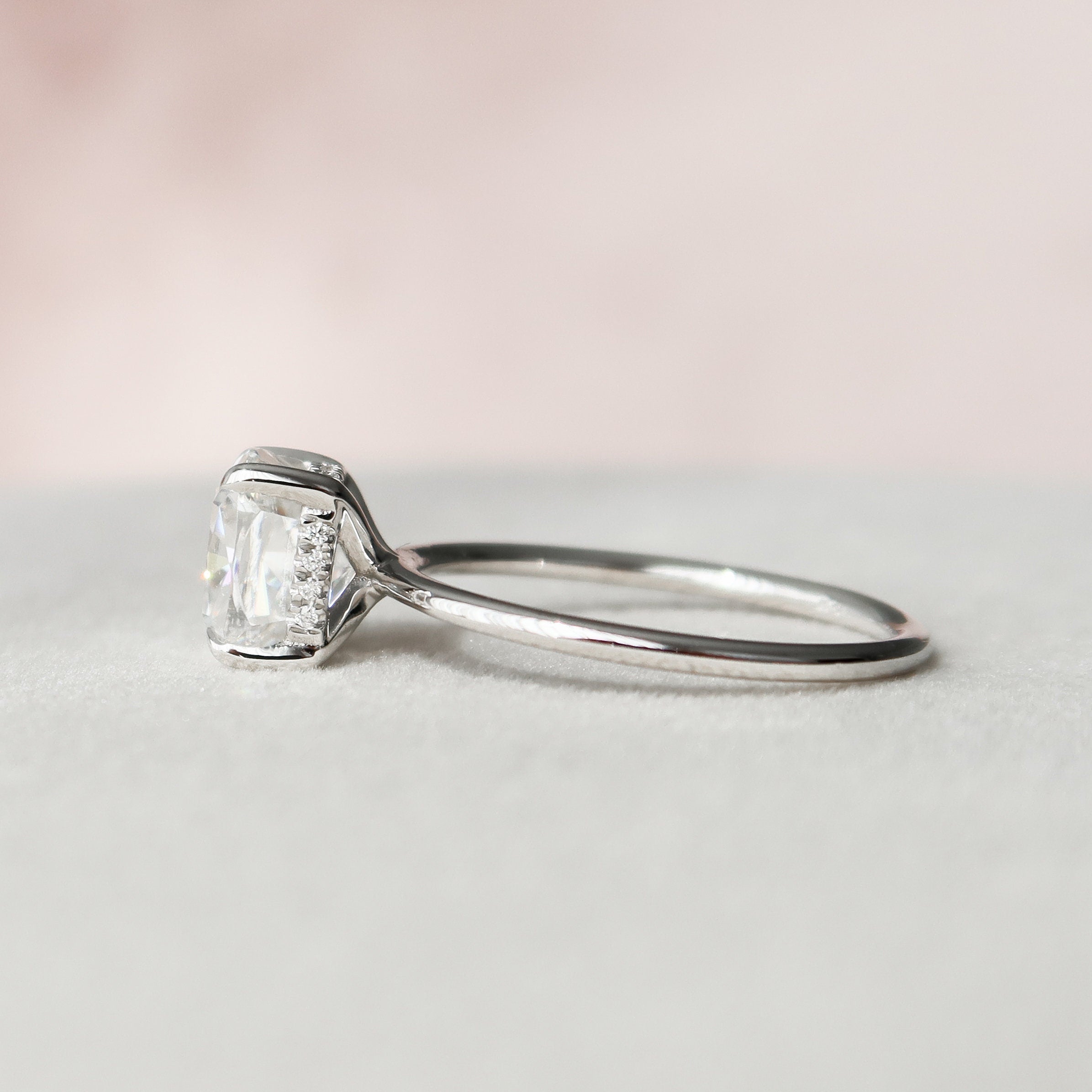 Moissanite promise rings