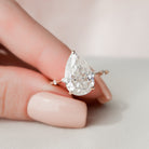 4.0CT Pear Petite Pave Moissanite Diamond Hidden Halo Engagement Ring