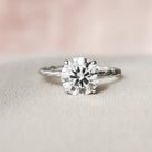 2.50CT Round Braided Moissanite Diamond Hidden Halo Engagement Ring